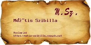 Mátis Szibilla névjegykártya